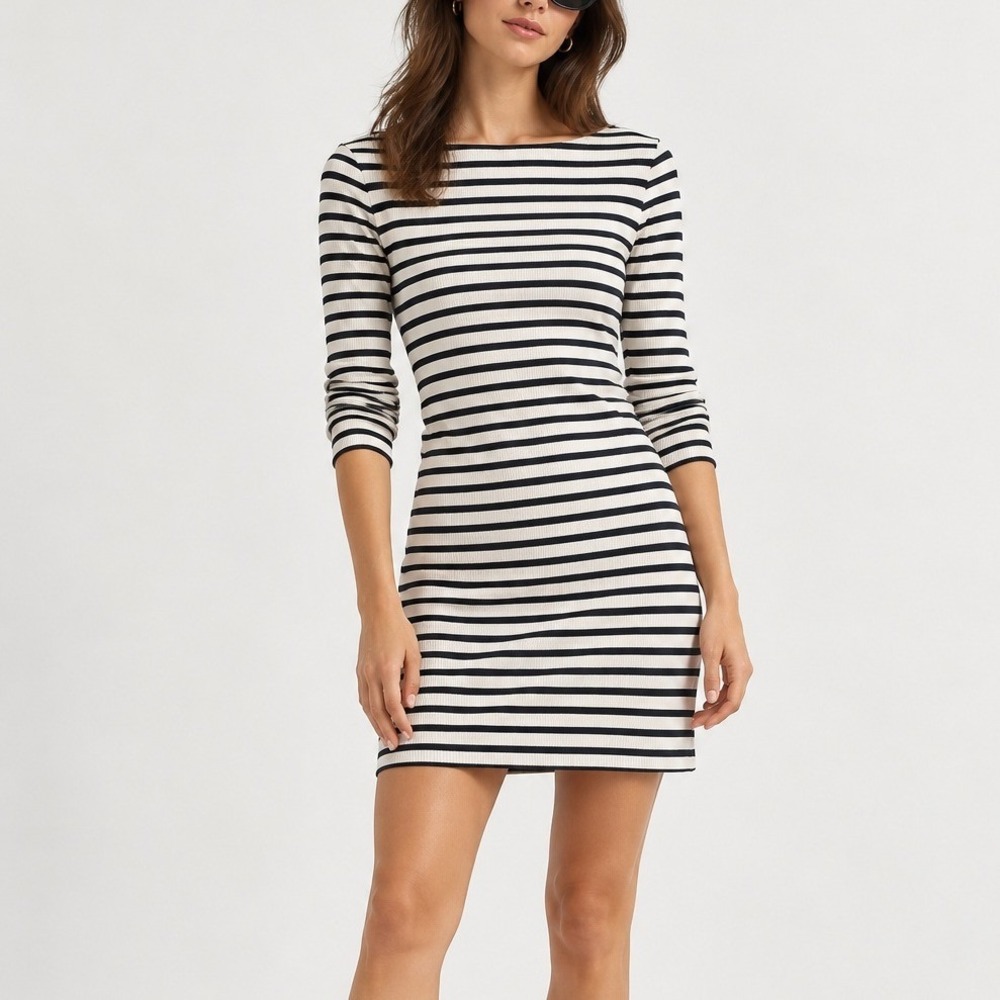 Saint James Propriano Striped Dress Women's XS Navy Off White Coastal Nautical